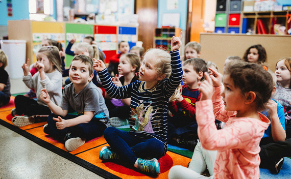 preschool students in classroom